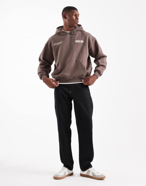 Cotton On - Sweat à capuche coupe carrée - Chocolat délavé, 2 de 5