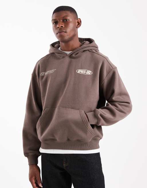 Cotton On - Sweat à capuche coupe carrée - Chocolat délavé, 3 de 5