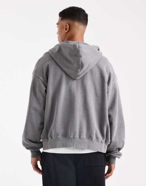 Cotton On - Sweat à capuche court à fermeture éclair - Gris, 3 de 5