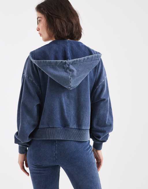 Cotton On - Sweat à capuche d'ensemble oversize à manches raglan - Indigo, 4 de 4