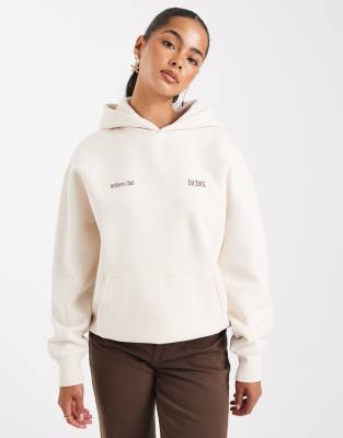 Cotton On - Sweat à capuche duveteux avec motif - Lait de coco-Neutre