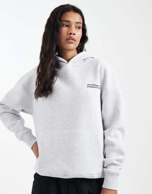 Cotton On - Sweat à capuche duveteux de qualité supérieure à motif - Gris nuage chiné, 2 de 4