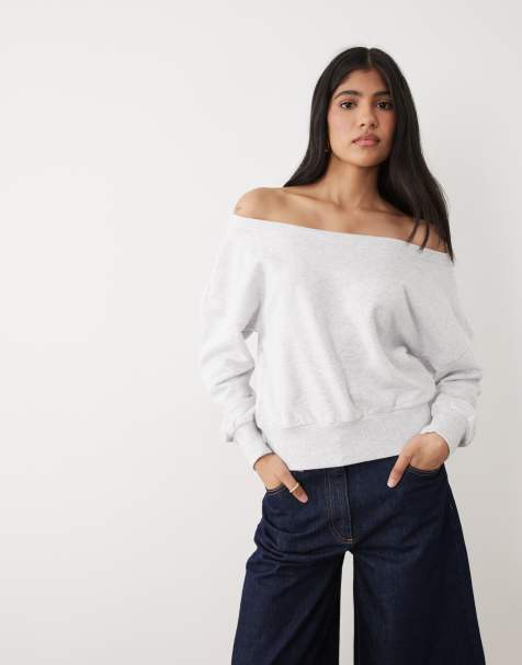 Cotton On - Sweat décontracté à épaules dénudées - Gris chiné - view 1