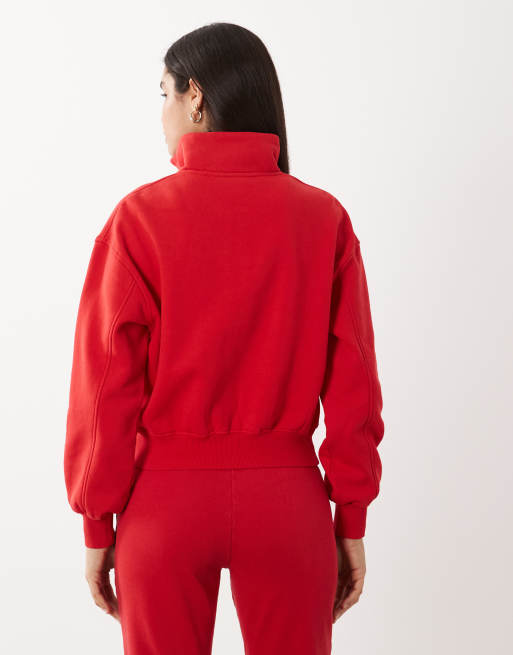 Cotton On - Sweat d'ensemble à col montant zippé - Rouge pétale, 4 de 4