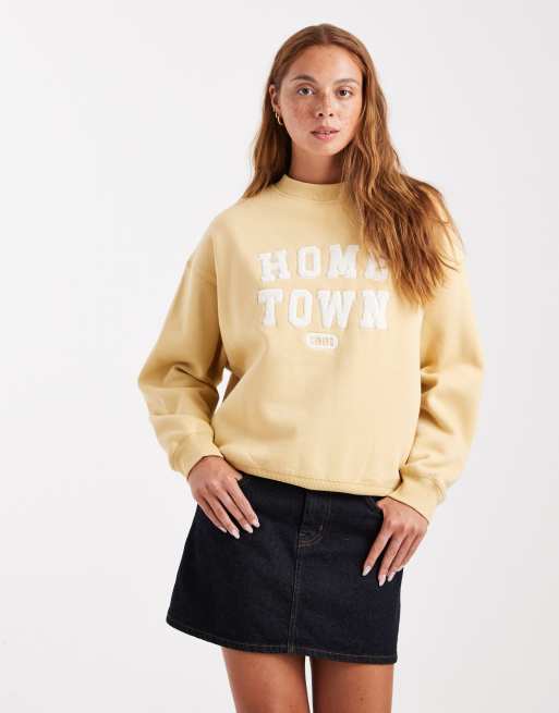 Cotton On - Sweat vintage à motif graphique - Moutarde délavé