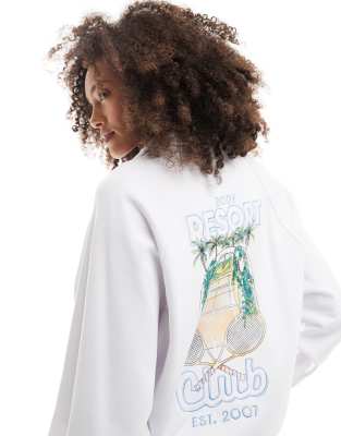 Cotton On - Sweatshirt aus leichtem Fleece in Weiß, Kombiteil