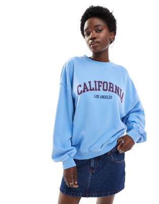 Cotton On - Sweatshirt in Blau mit lizenzierter California-Grafik