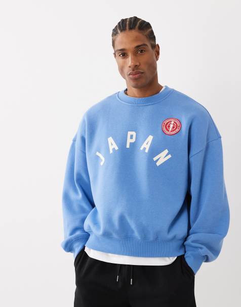 Cotton On - Sweatshirt met rechte pasvorm en grafische print in blauw - view 1