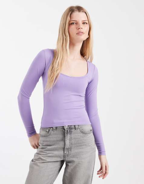 Cotton On sweetheart long sleeve in violet crush - view 1