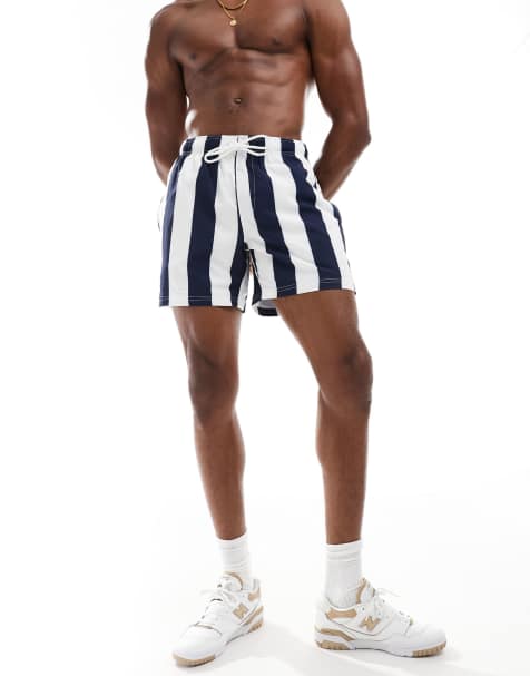 Cotton On swim short in navy stripe  - view 1