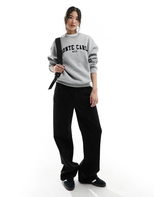 Cotton On – Szara luźna bluza z napisem „Monte Carlo“ w stylu retro , 3 z 4