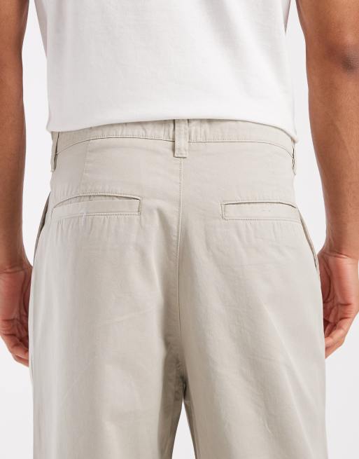 Cotton On – Szarobeżowe bardzo luźne spodnie z zakładkami, 4 z 5