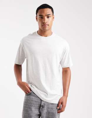 Cotton On - T-shirt ample - Blanc chiné