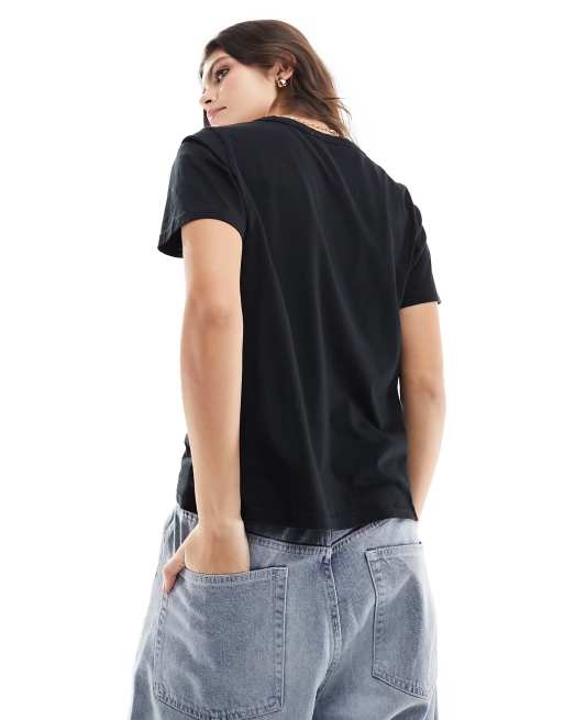 Cotton On - T-shirt classique décontracté style années 90 - Noir , 3 de 4