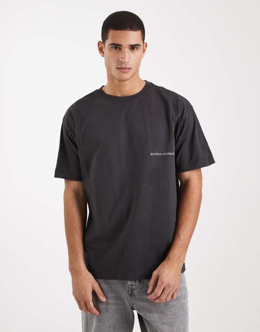 Cotton On - T-shirt coupe carrée à motif - Noir délavé, 3 de 5