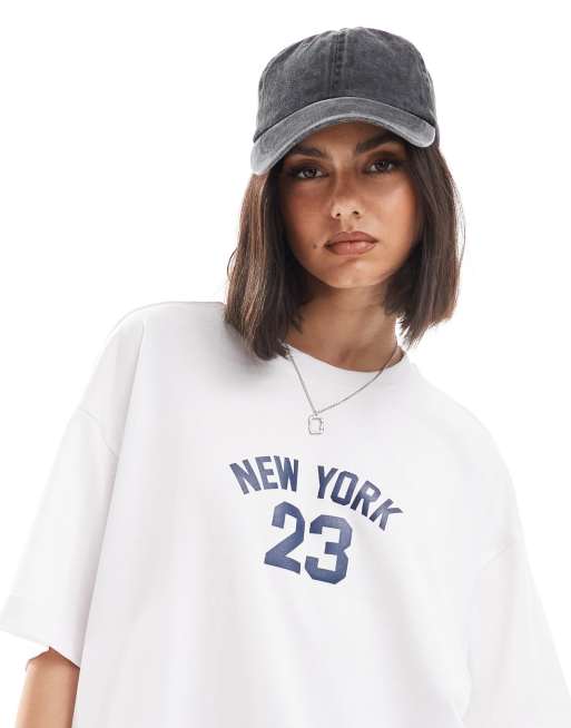 Cotton On - T-shirt coupe carrée avec imprimé New York - Blanc cassé, 2 de 4