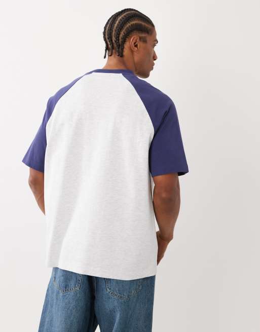 Cotton On - T-shirt coupe carrée - Blanc et bleu marine, 3 de 5