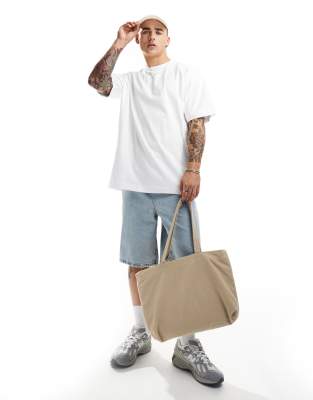 Cotton On - T-shirt coupe carrée - Blanc