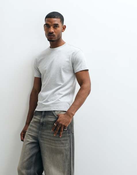 Cotton On - T-shirt coupe carrée - Gris chiné - view 1