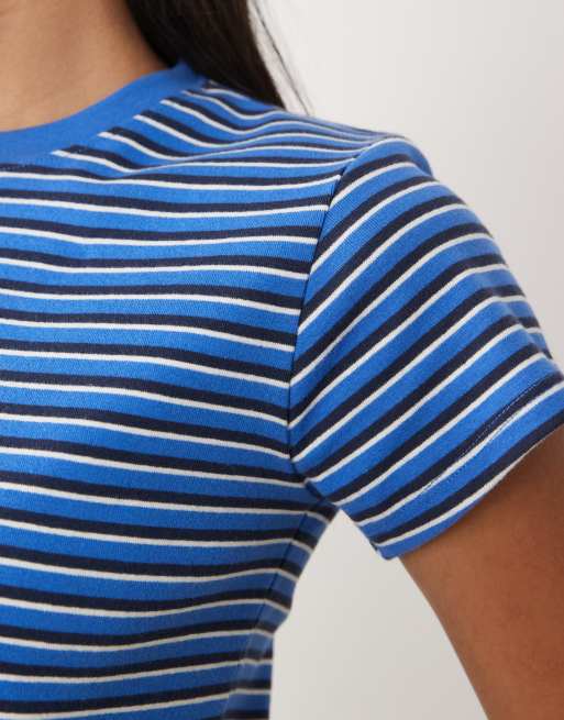 Cotton On - T-shirt crop top style années 90 - Bleu de cobalt, 3 de 4