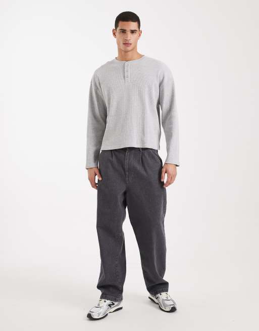 Cotton On - T-shirt crop top texturé à manches longues - Gris chiné, 2 de 5
