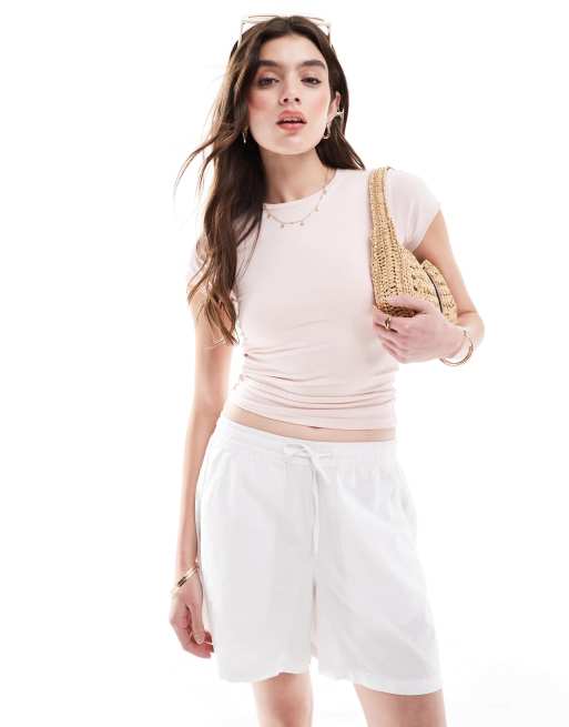 Cotton On - T-shirt effet rétréci - Rose soyeux