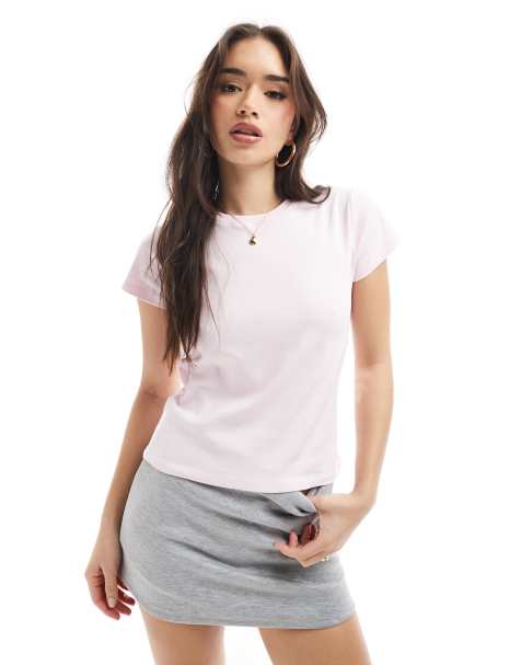 Cotton On - T-shirt effet rétréci style années 90 - Rose - view 1
