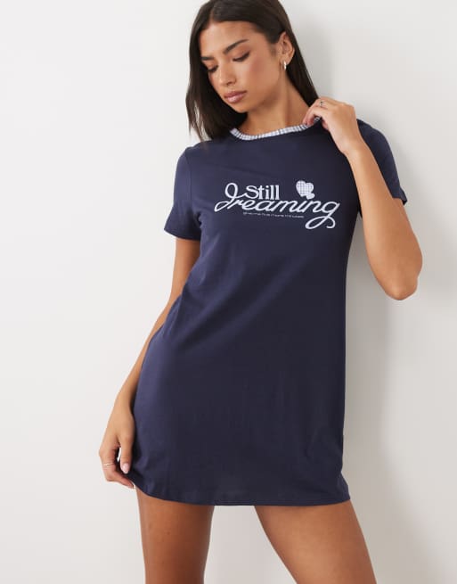 Cotton On t-shirt graphique ample bleu marine, 2 de 4