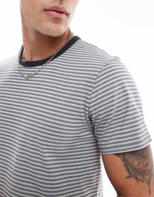 Cotton On T-shirt in gray micro stripe