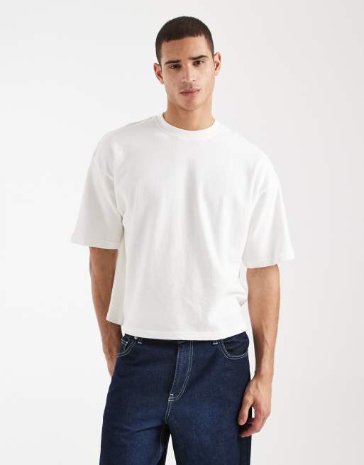 Cotton On - T-shirt in spugna bianco slavato