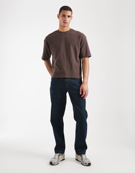 Cotton On - T-shirt in spugna color cioccolato slavato, 2 di 5