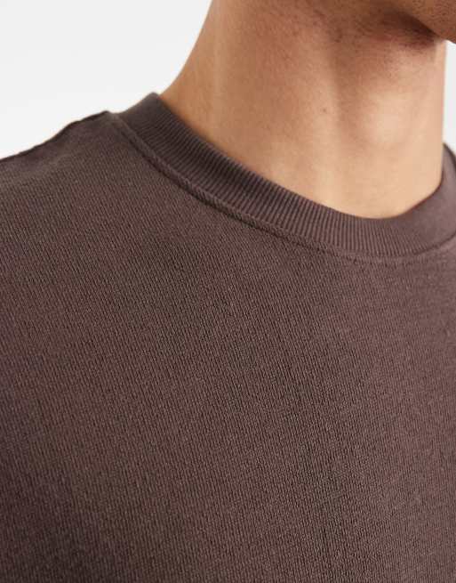 Cotton On - T-shirt in spugna color cioccolato slavato, 5 di 5