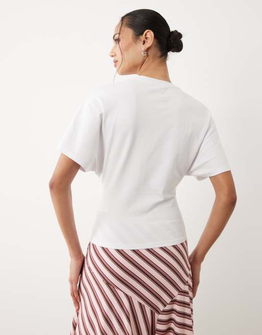Cotton On - T-shirt met aansluitende taille en korte mouwen in wit, 4 van 4