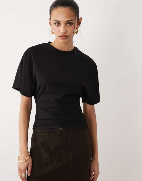 Cotton On - T-shirt met blote schouders en korte mouwen in zwart - view 1