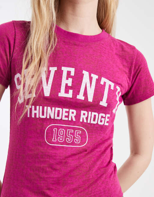 Cotton On - T-shirt met grafische Thunder Ridge-print in wilde orchidee, 2 van 4