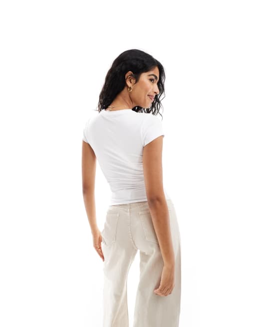 Cotton On - T-shirt met ronde hals van jersey in wit , 4 van 4