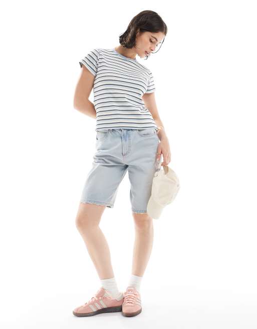 Cotton On - T-shirt mini anni '90 blu sereno a righe, 3 di 4