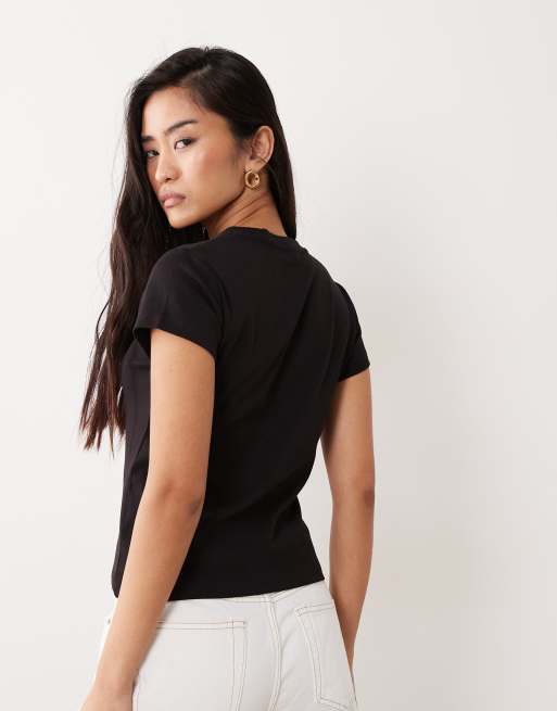 Cotton On - T-shirt mini nera anni '90 , 4 di 4