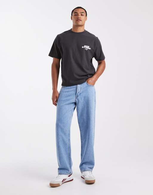 Cotton On - T-shirt oversize coupe carrée à imprimé graphique - Ardoise délavé, 2 de 5