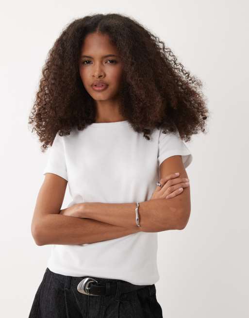Cotton On - T-shirt raccourci style années 90 - Blanc, 3 de 4