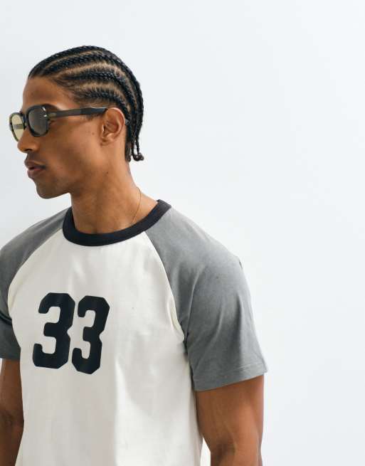 Cotton On - T-shirt slim color pietra ardesia con grafica, 3 di 5