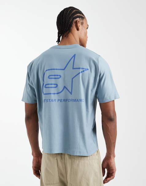 Cotton On - T-shirt squadrata blu con grafica - view 1