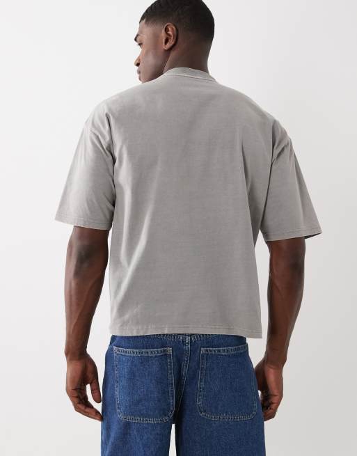 Cotton On - T-shirt squadrata color pietra ardesia, 5 di 5