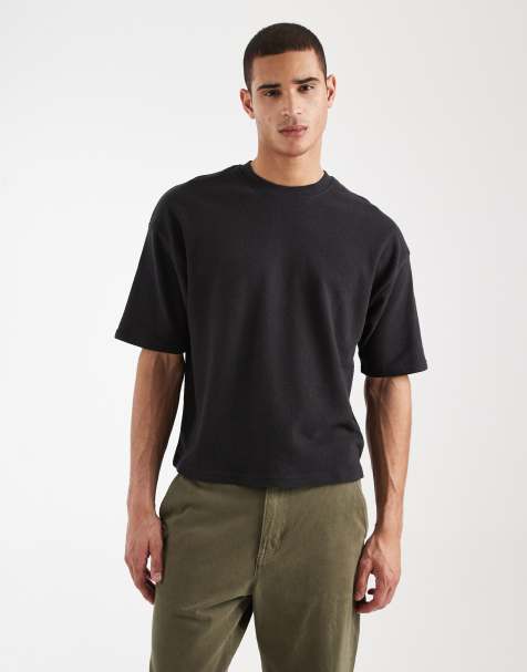 Cotton On - T-shirt van badstof in zwart met wassing - view 1