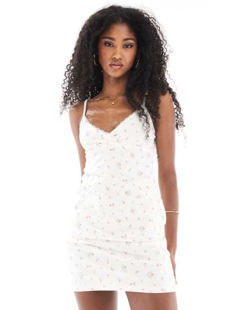 Cotton On tank floral mini dress in ditsy crimson red - view 1