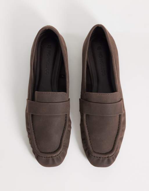 Cotton On - Taylor - Loafers met rimpeleffect in chocoladebruin nubuck, 2 van 4