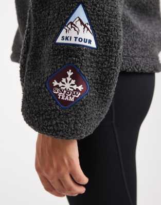 Cotton On Teddy Fleece Jacket In Black