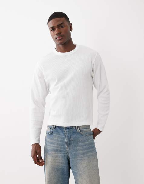 Cotton On textured long sleeve t-shirt in vintage white waffle - view 1