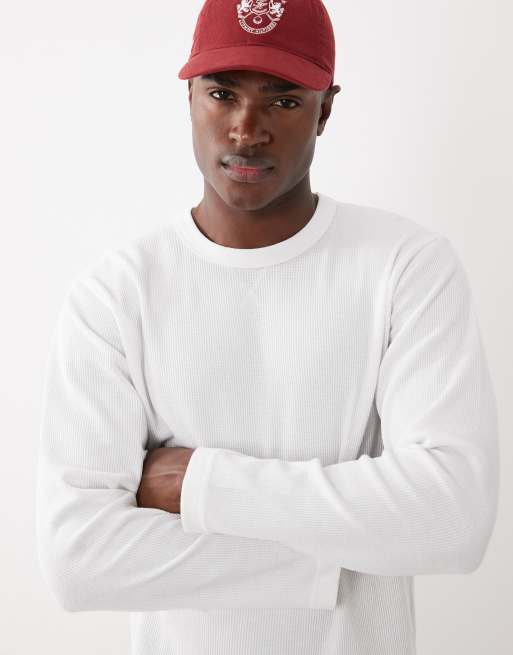 Cotton On textured long sleeve t-shirt in vintage white waffle, 4 of 5