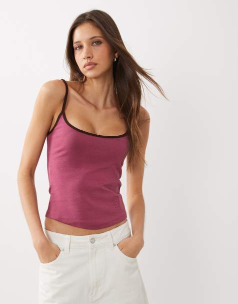 Cotton On - The Graphic - Top color ciruela intenso de tirantes con estampado gráfico - view 1